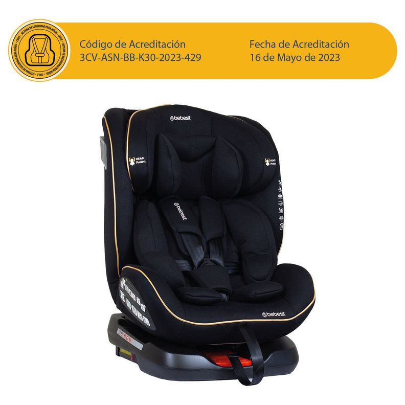 Silla de Auto Convertible Supra 360° Black Gold-8