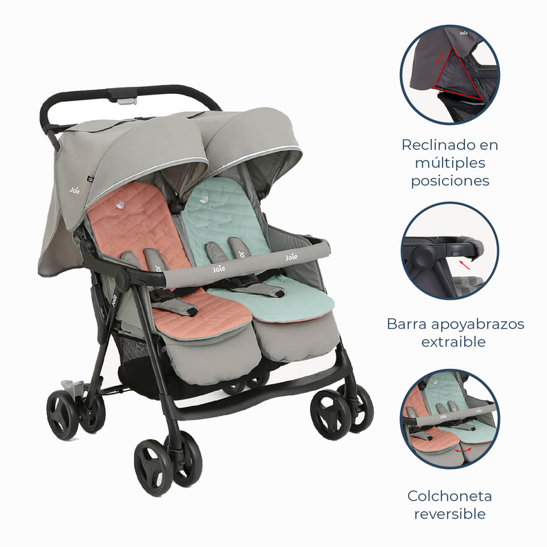 Coche Paseo Doble Aire Twin  Nectar & Mineral Joie-2