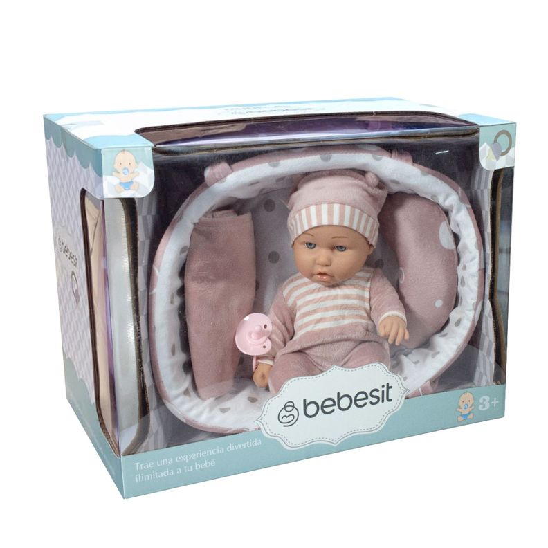 Muñeca Bebe Lucía con cuna y accesorios-0