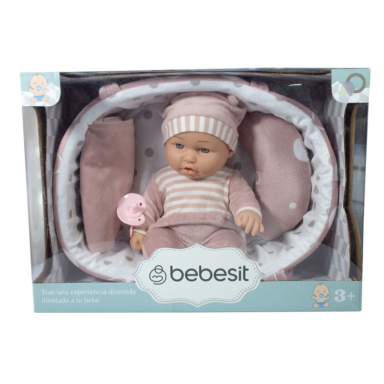 Muñeca Bebe Lucía con cuna y accesorios-1