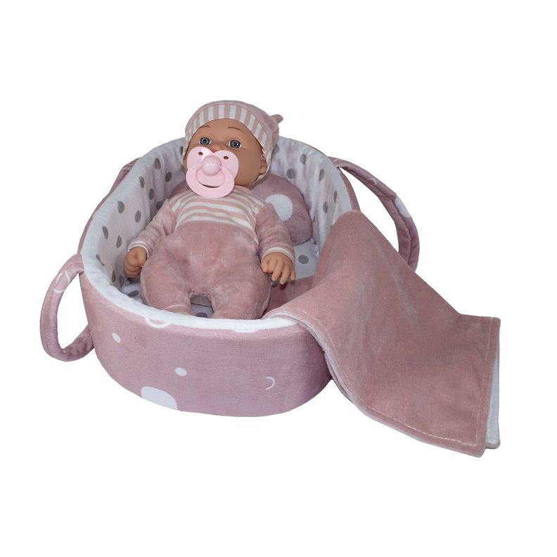 Muñeca Bebe Lucía con cuna y accesorios-3