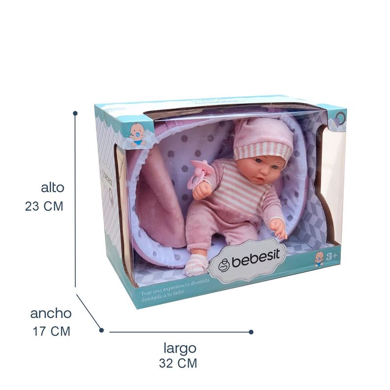 Muñeca Bebe Lucía con cuna y accesorios-5
