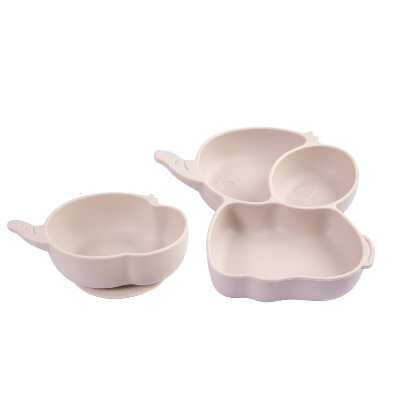 Set Alimentacion Elefante Silicona Beige-5