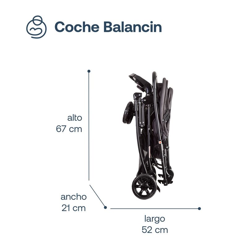 Coche Cuna Balancin SX Negro Melange Bebesit-7