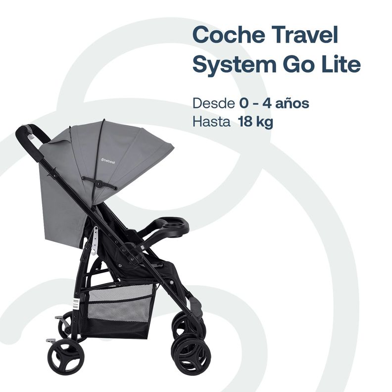 Coche Travel System Go Lite Gris Bebesit-1