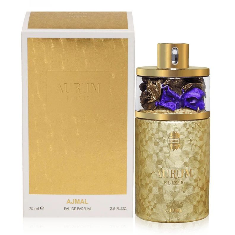 Perfume Ajmal Aurum Elixir EDP 75 Ml Mujer Mostaza
