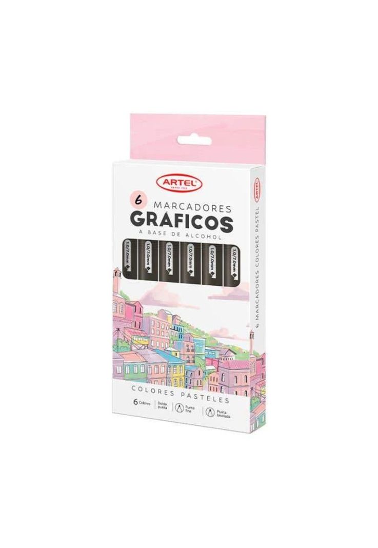Est.Marcadores Gráficos 6 Col Pasteles-0