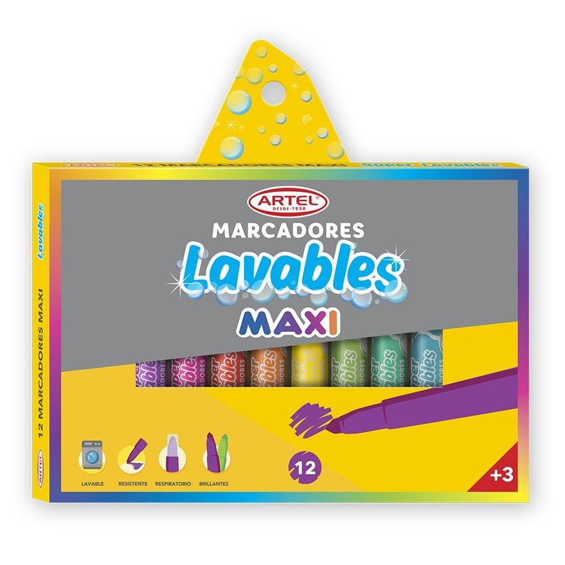 Estuche 12 Marcadores Maxi Lavables Artel-0
