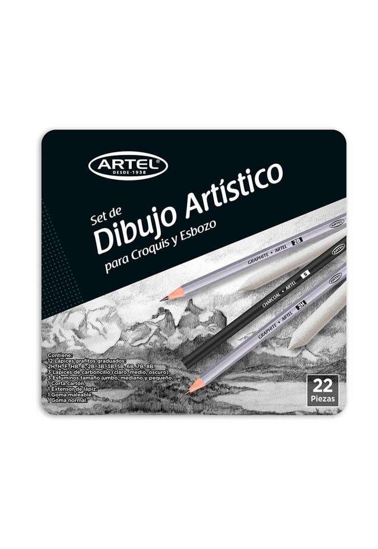 Estuche Métalico 23 Lápices Graduados Artel-0
