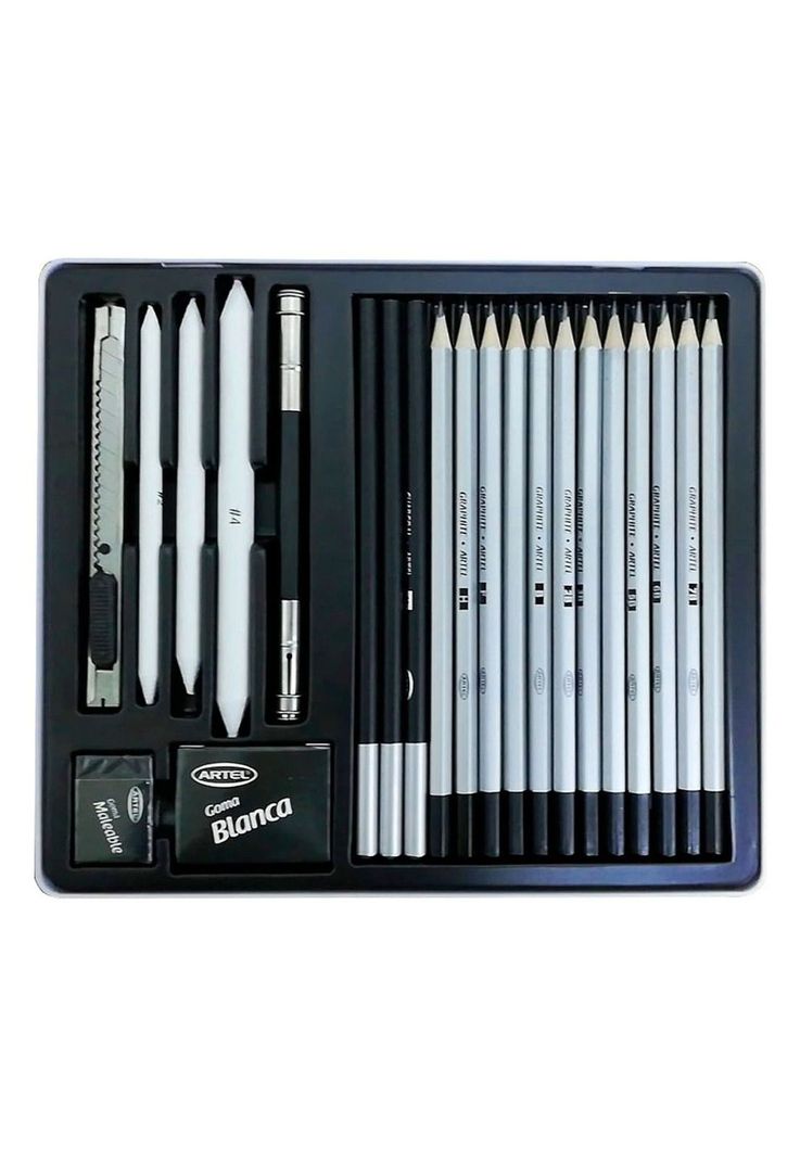 Estuche Métalico 23 Lápices Graduados Artel-1