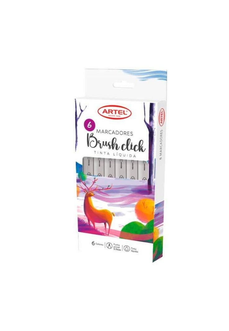 Est. Marcadores Brush Click 6 Colores-0