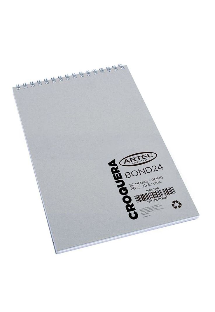 Croquera Bond 24 Espiral Oficio 21X32Cm. 80 Hojas Artel-0