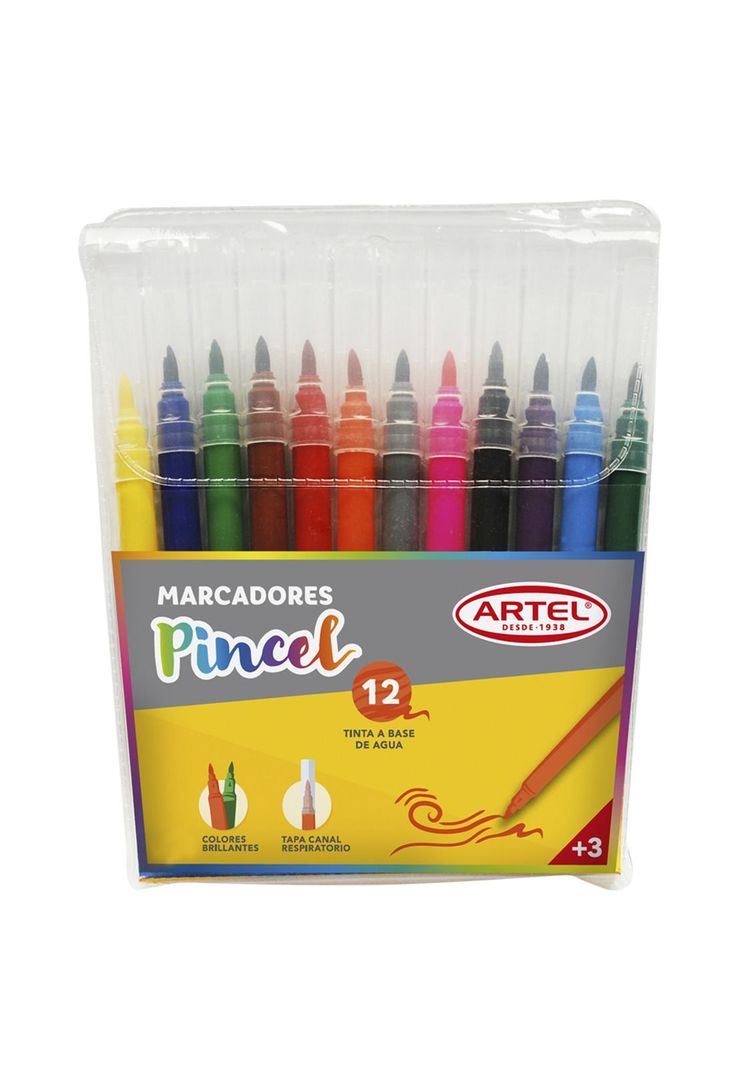 Estuche 12 Marcadores Punta Pincel Artel-0