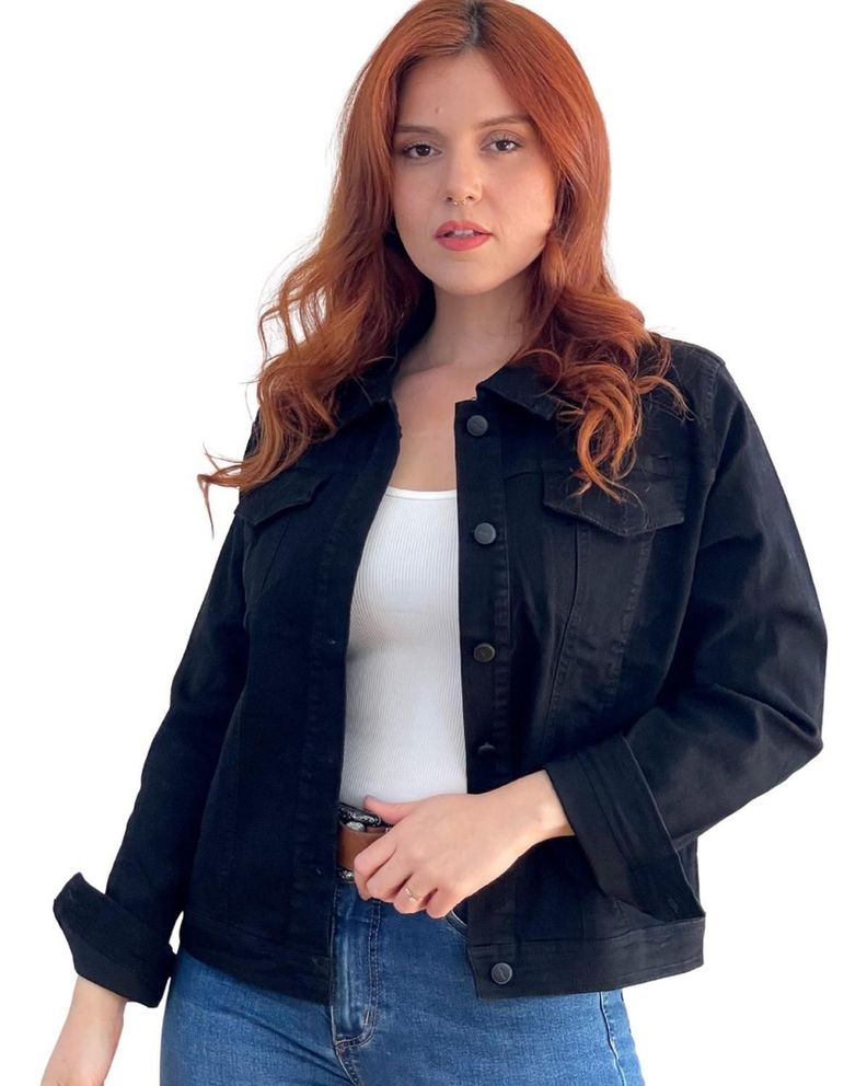 Chaqueta Mezclilla Mujer Oversize-0