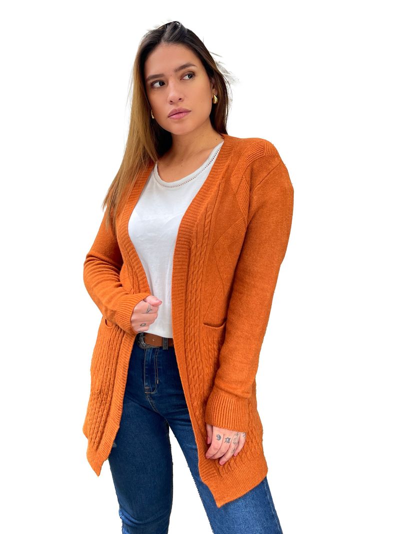 Tapado càrdigan Spandex mujer Colores Bruselas invierno-1