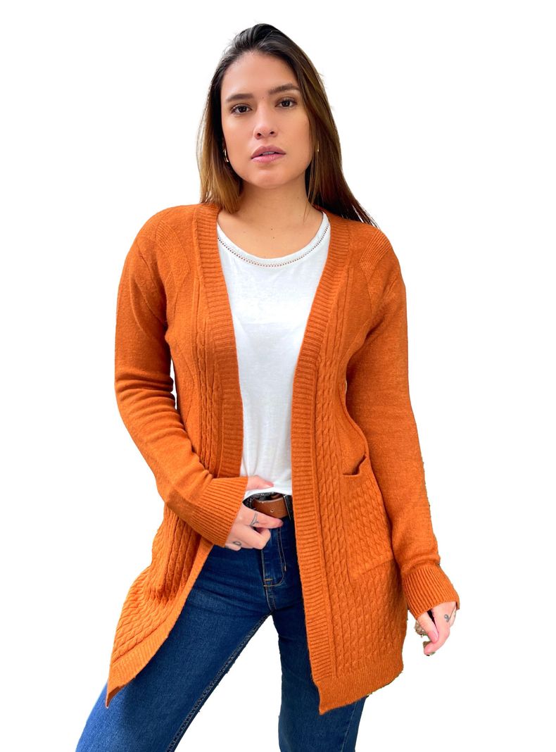 Tapado càrdigan Spandex mujer Colores Bruselas invierno-2