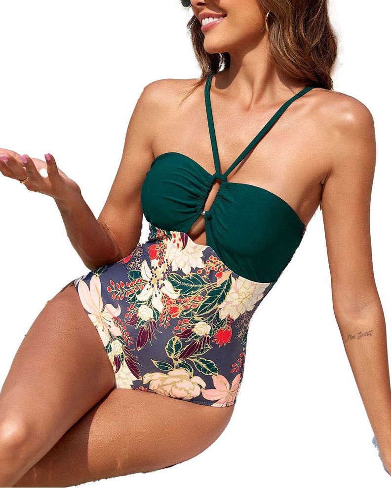 Traje de baño + pareo navaggio verde-2