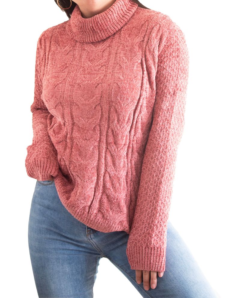 Sweater Mujer Trenzado Invierno Chenille Colores-0