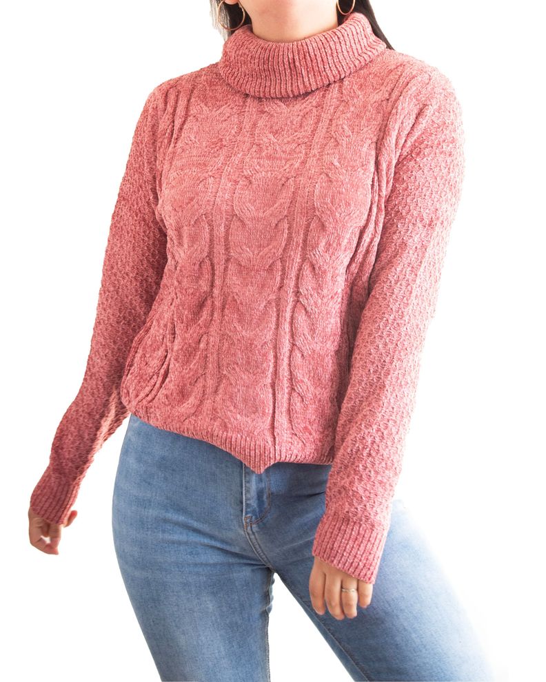 Sweater Mujer Trenzado Invierno Chenille Colores-1