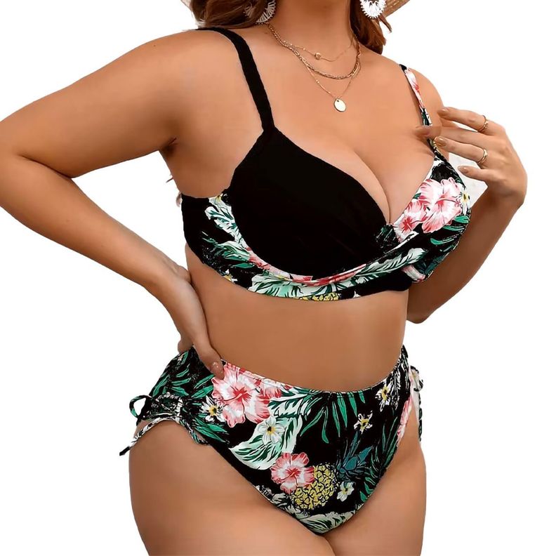 Bikini tiro alto copa straps plus size colores-2