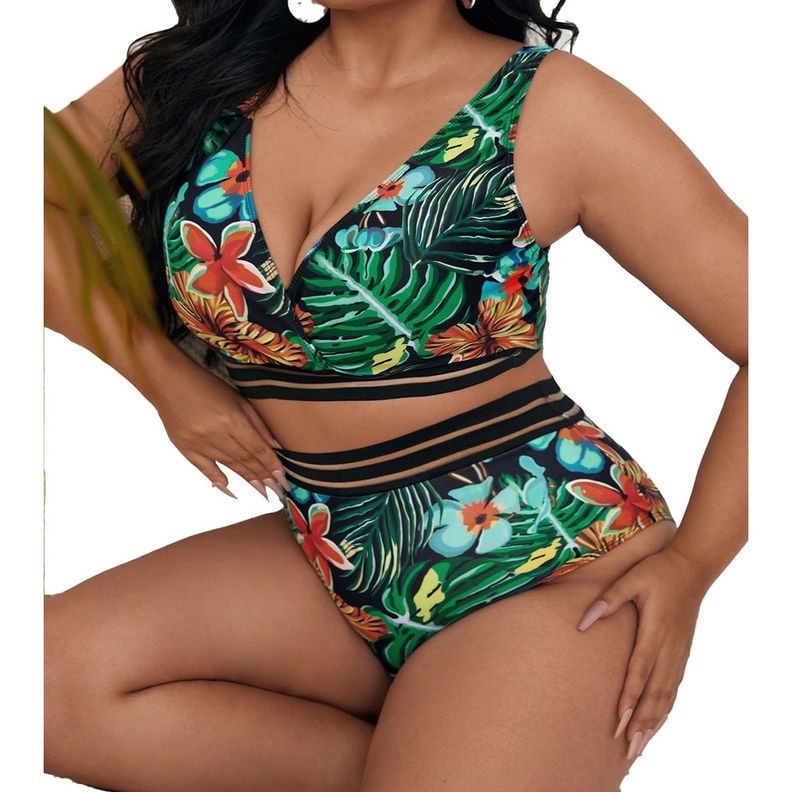 Bikini tiro alto transparencia Eagle floral tropico-1