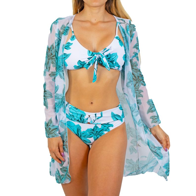 Bikini de mujer tiro Medio alto Cairo colores incluye Kimono-0