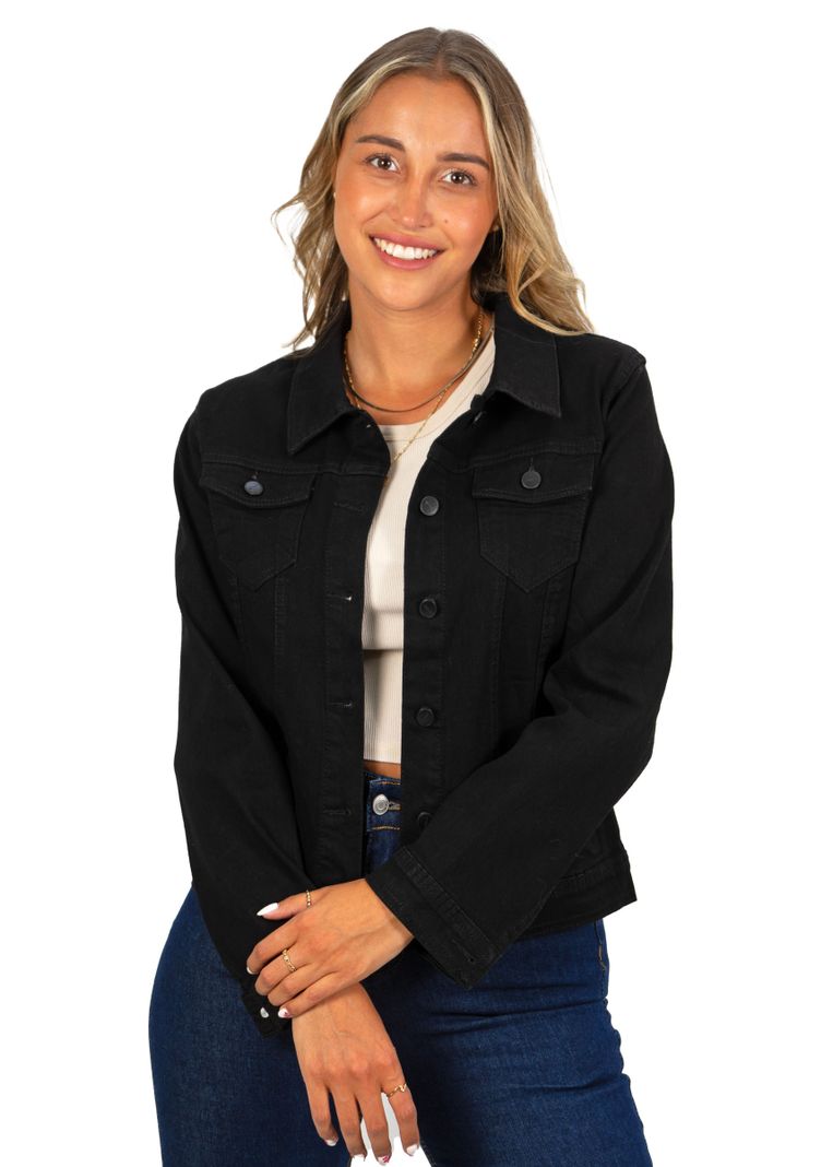 Chaqueta mujer Mezclilla Denim Negro-1