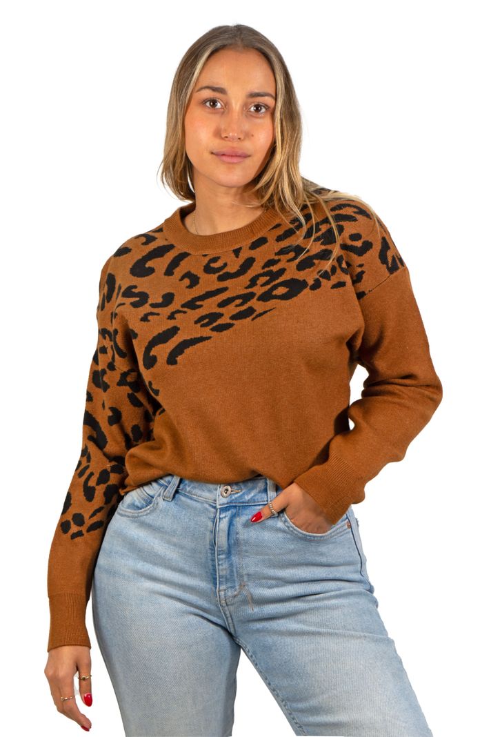 Sweater Pullover Mujer Animal Print Bicolor HIPSY-2