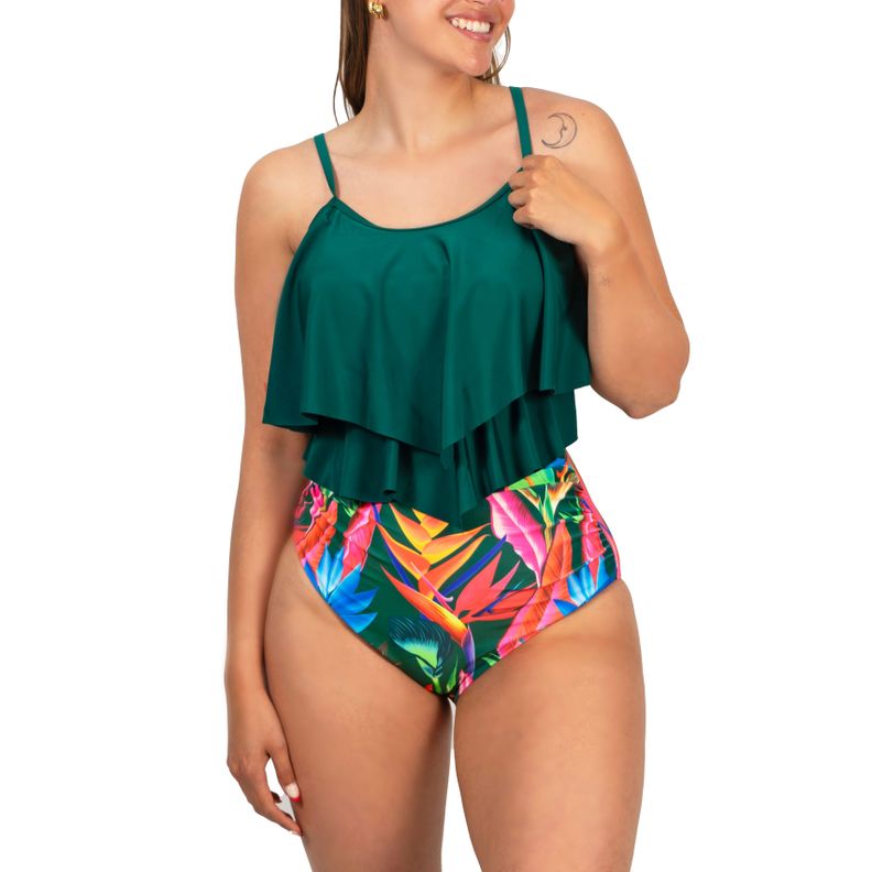 Bikini tiro alto Maori Verde-0