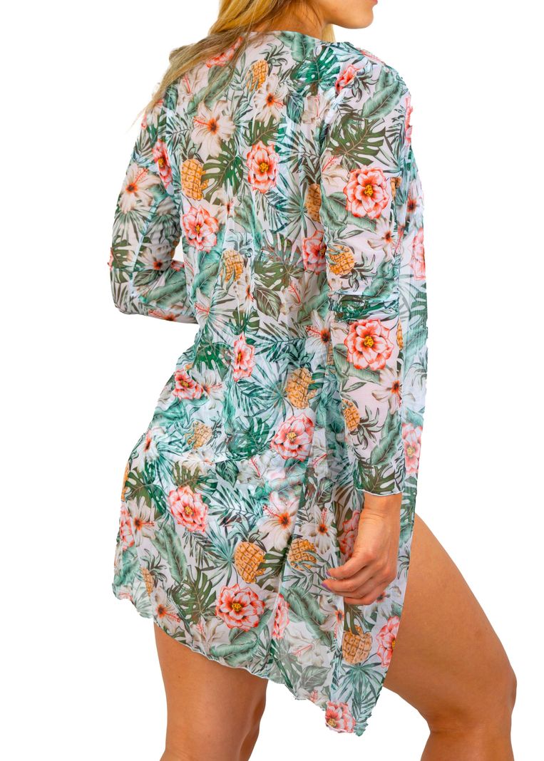 Bikini tiro alto Flora Verde colores + Kimono-3