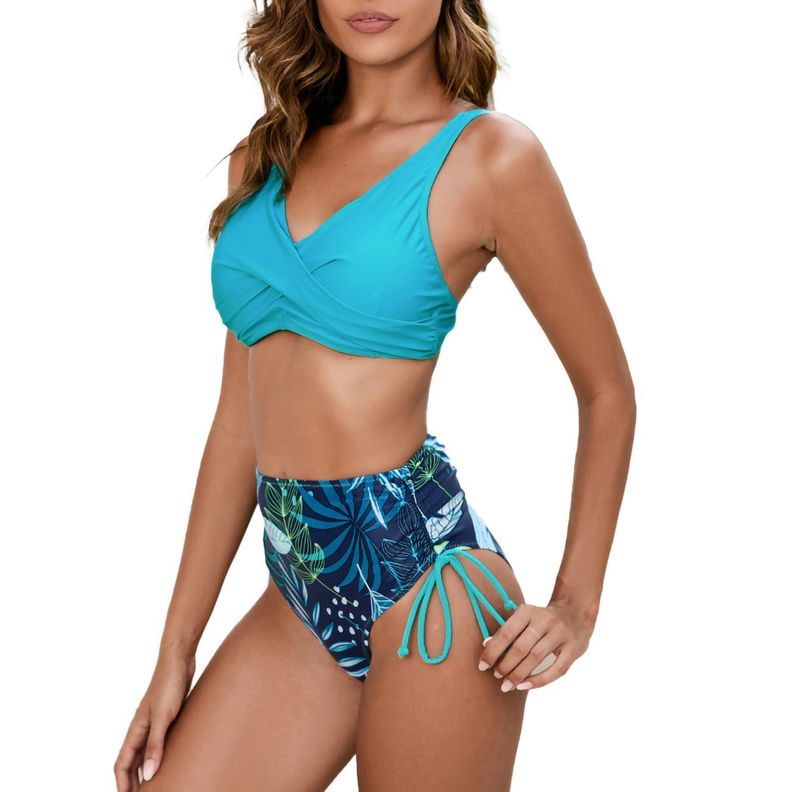 Bikini tiro alto mujer Nissi Straps Turquesa-2