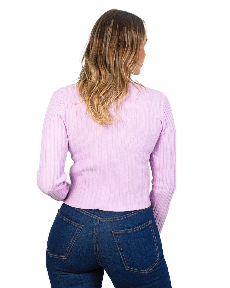Sweater chaleco acanalado botón brillos Lau colores-1