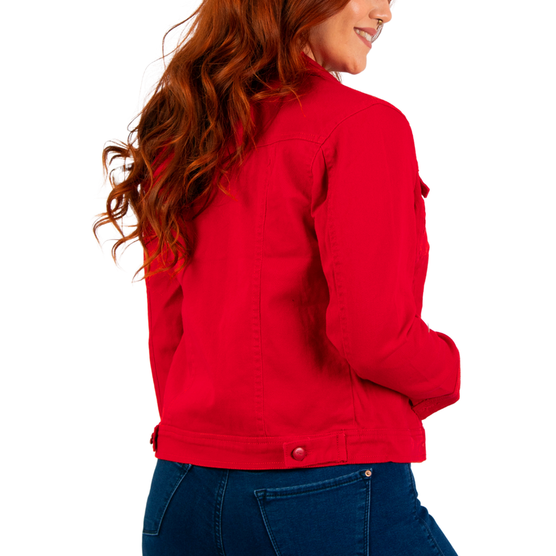 Chaqueta Mezclilla Denim Rojo-3