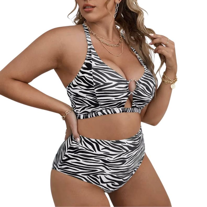 Bikini tiro alto Zebra print-0