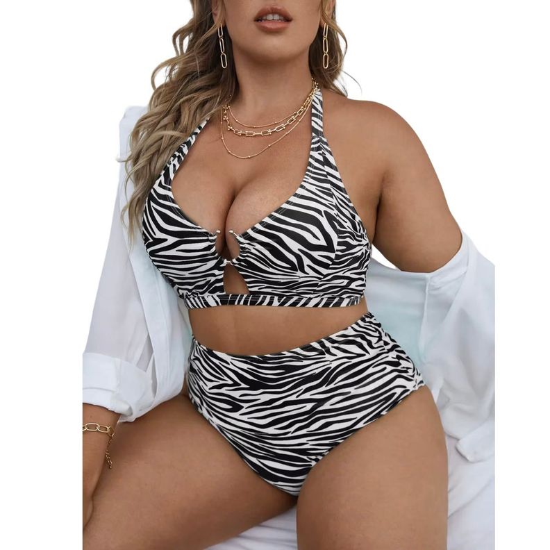 Bikini tiro alto Zebra print-1