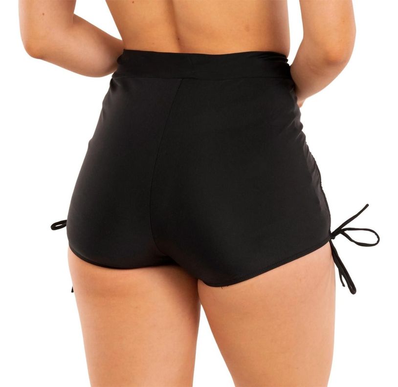 Short Traje De Baño Bikini Tiro Alto Pretina Con Straps-2