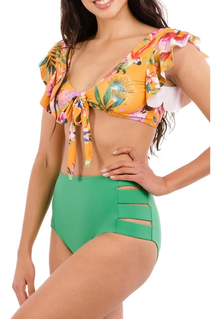 Bikini Tiro Alto Cut Out Colores-1