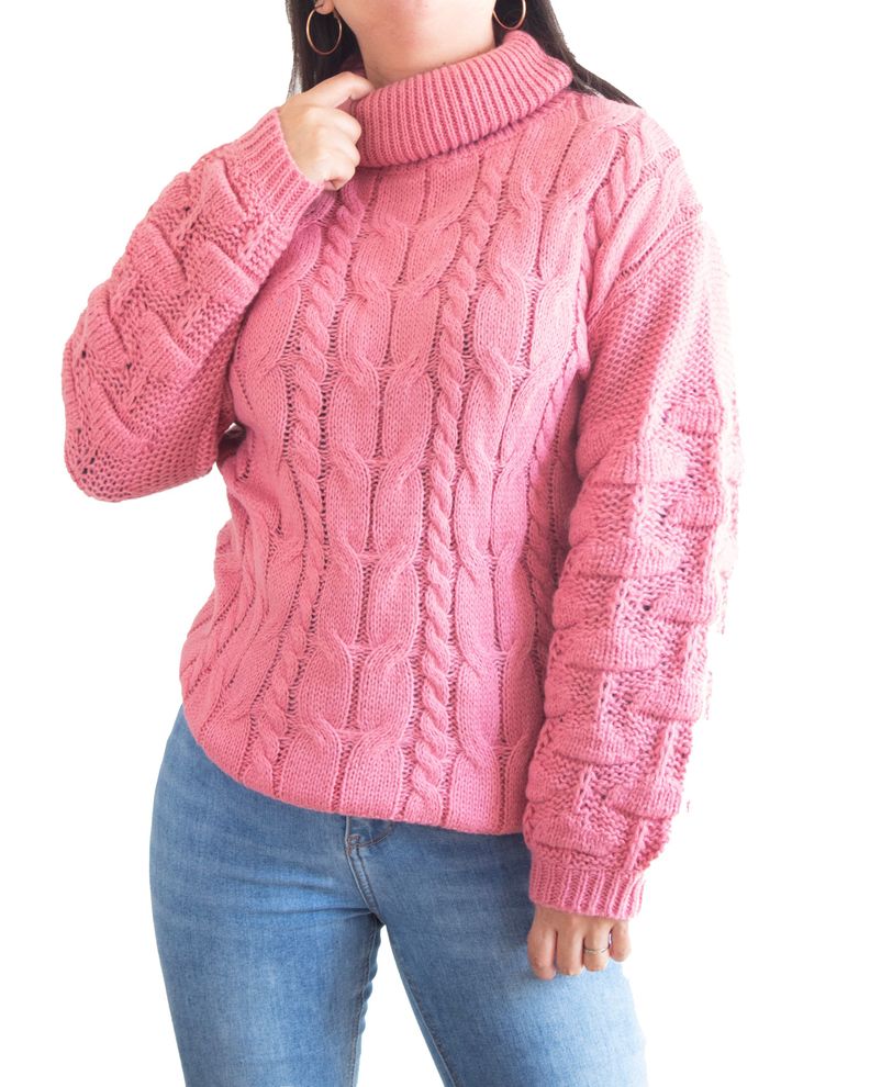 CHALECO MUJER LANA MANGA POMPÓN PANDORA CUELLO ALTO-1