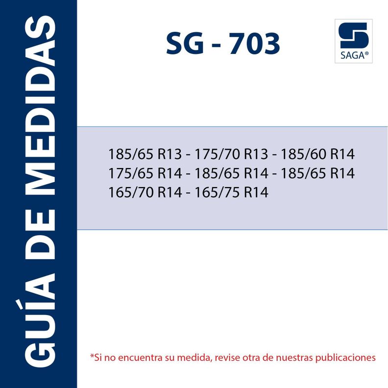 Cadenas de fácil montaje para la nieve SG703-1