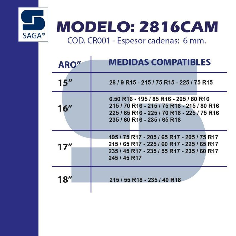 Cadenas para nieve 2816 cam-1