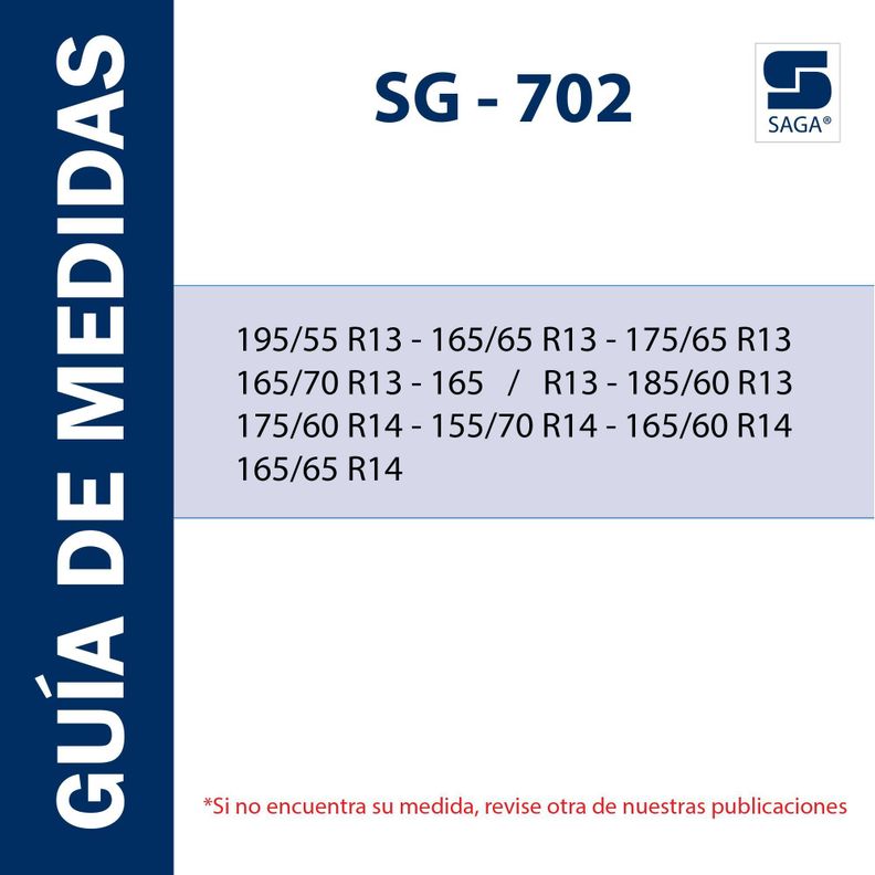 Cadenas de fácil montaje para la nieve SG702-1