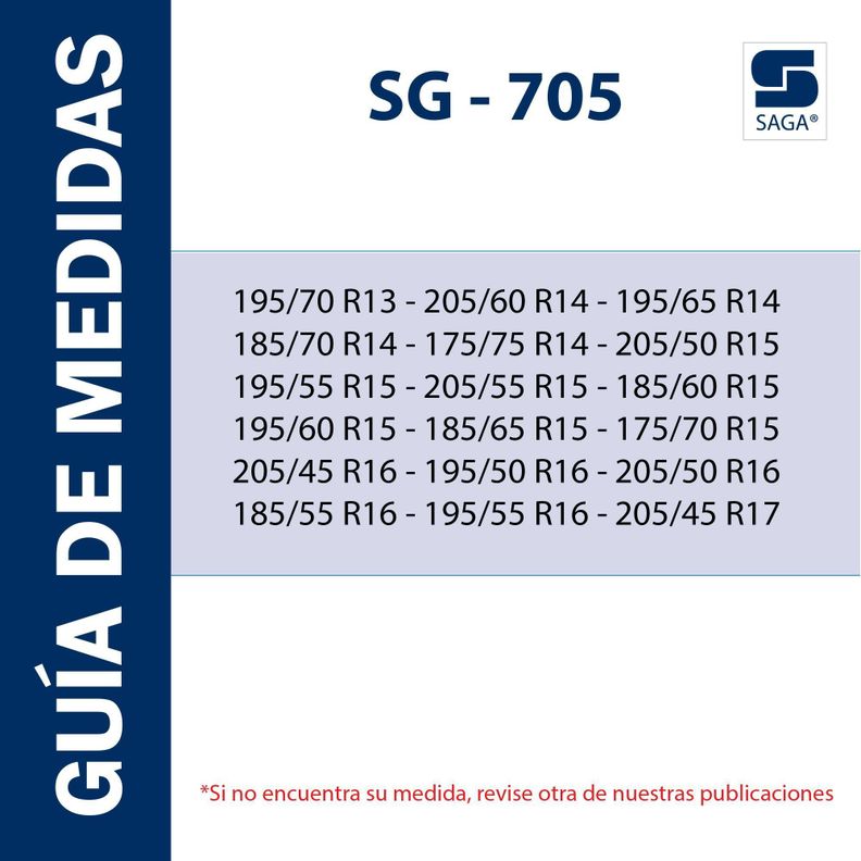 Cadenas de fácil montaje para la nieve SG705-1