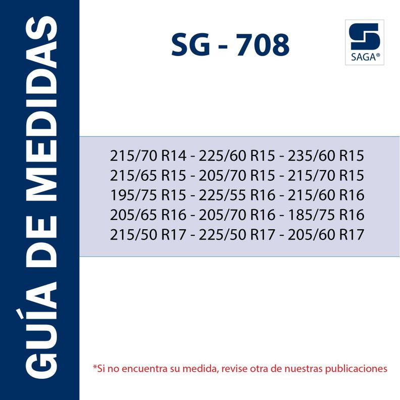 Cadenas de fácil montaje para la nieve SG708-1