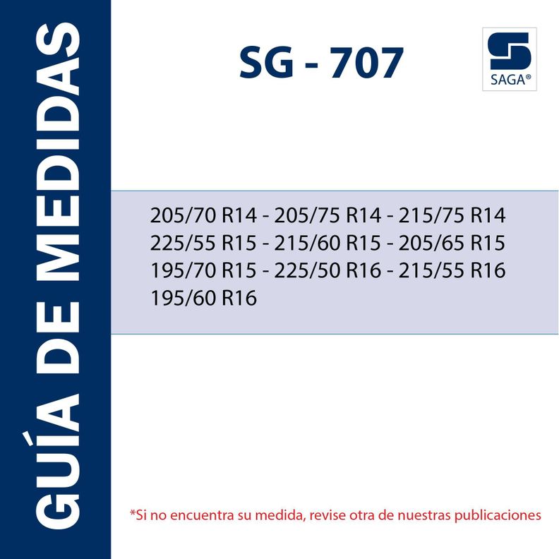 Cadenas de fácil montaje para la nieve SG707-1