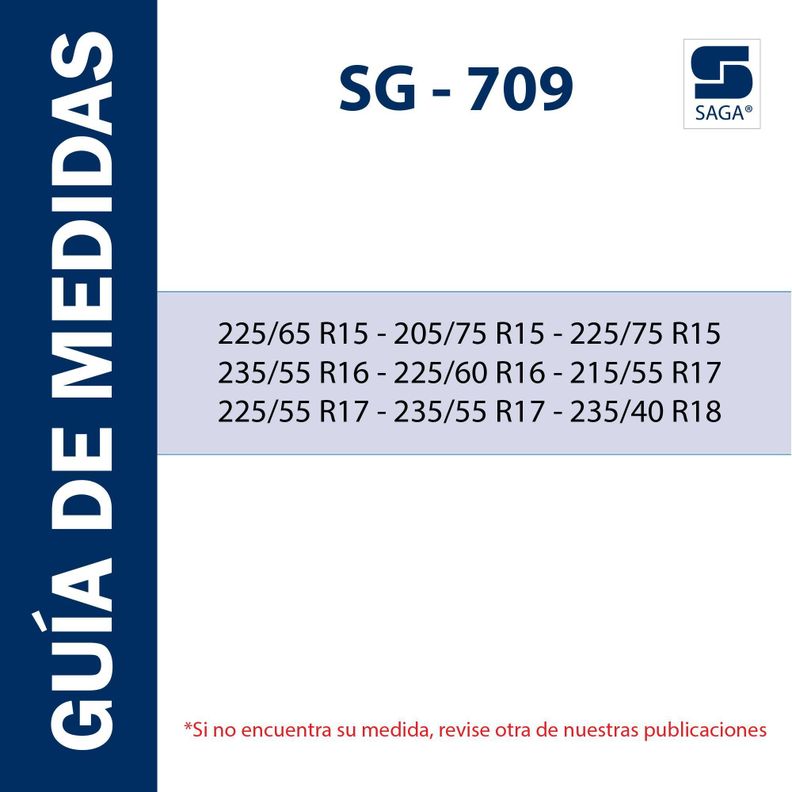 Cadenas de fácil montaje para la nieve SG709-1