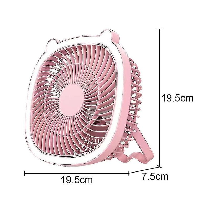 Ventilador De Mesa Con Iluminación Usb rosa-1