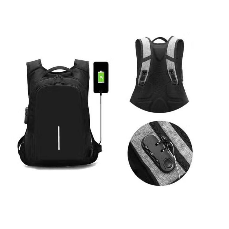 Mochila Ejecutiva Usb Porta Notebook Y Candado-2