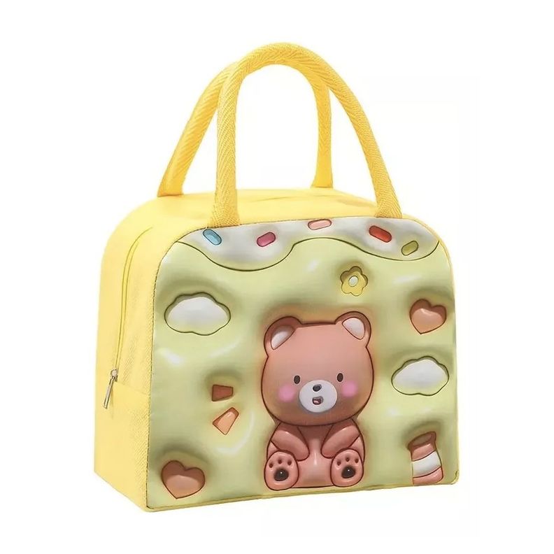 2 Bolso Termico Tipo Lonchera Con Efecto 3d Amarillo-0
