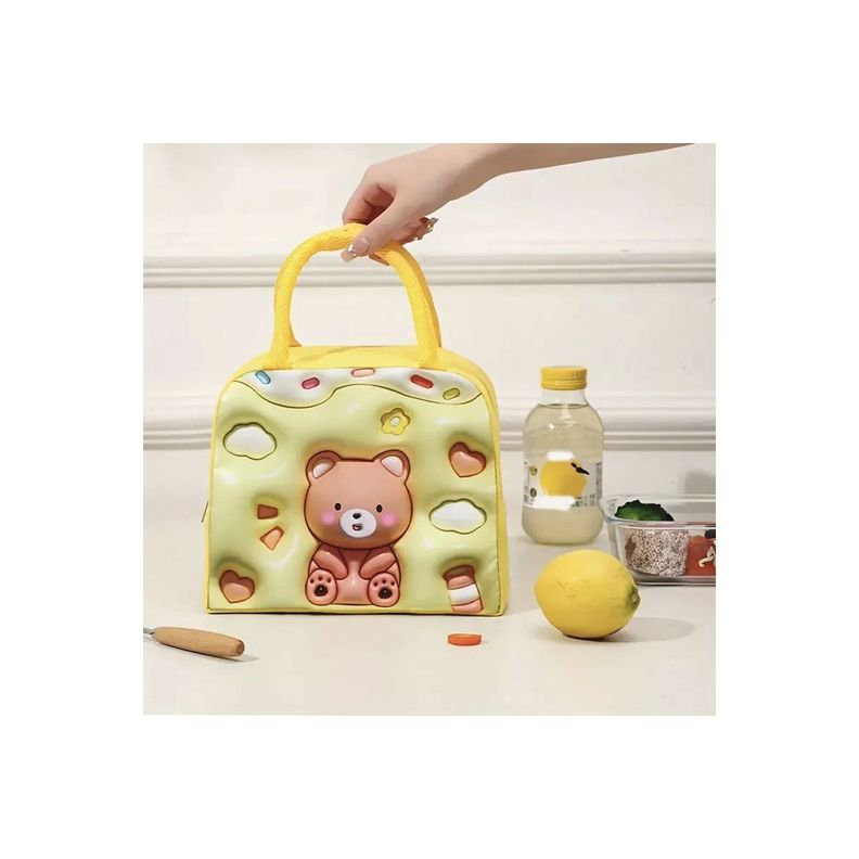 2 Bolso Termico Tipo Lonchera Con Efecto 3d Amarillo-1