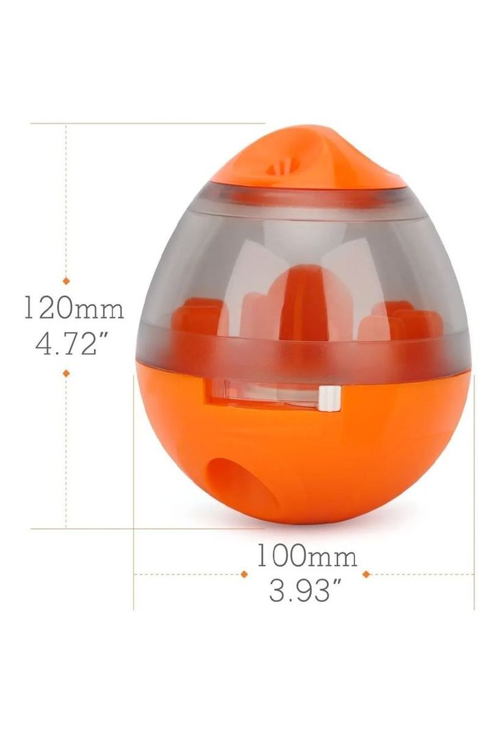 Dispensador De Comida Juguete Bola Interactiva Para Perros Naranjo-3